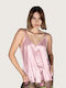 Innocent Women's Blouse Satin with Straps Pink