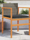 Scaun de exterior Rattan Grădină Gri cu pernă 2buc 55x55x78cm