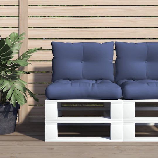 vidaXL Waterproof Bench Cushion for Pallet with Backrest Navy Blue 38x60cm