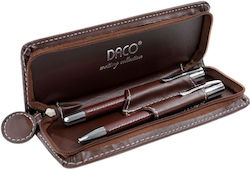 Daco Pen Set with Quill Brown in a case