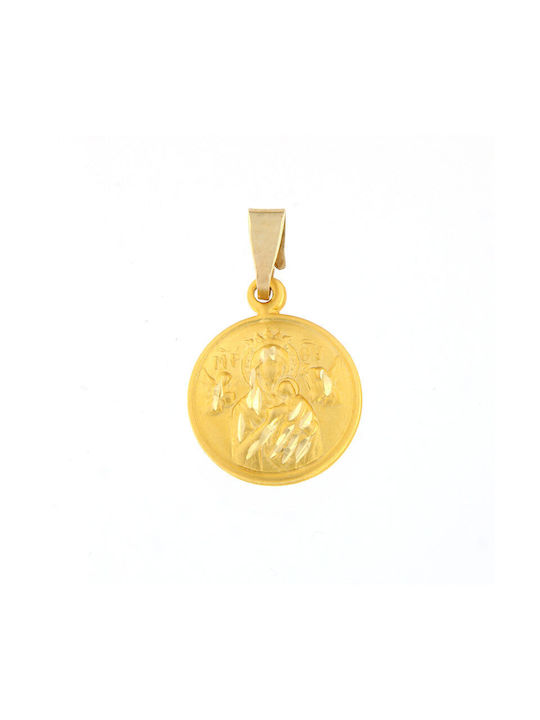 Ηώς Pendant Kids Charm with Virgin Mary made of Gold 9K PXUK1039