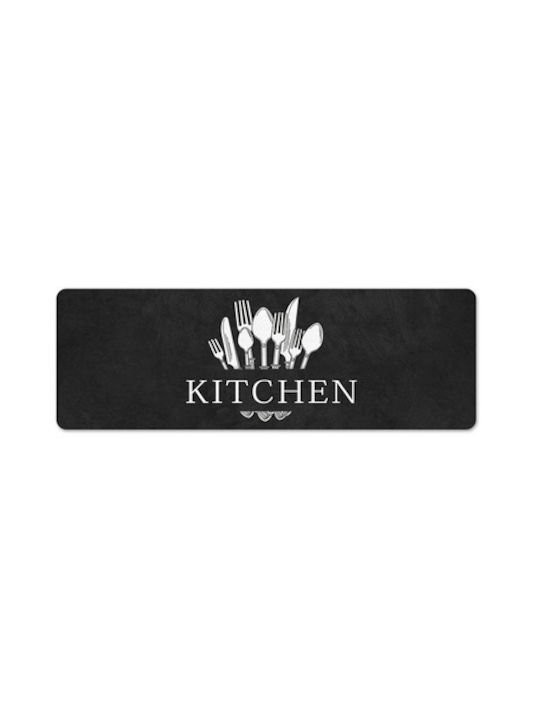 Home Use Kitchen Mat Runner with Anti-slip Underlay Black 40x120εκ.