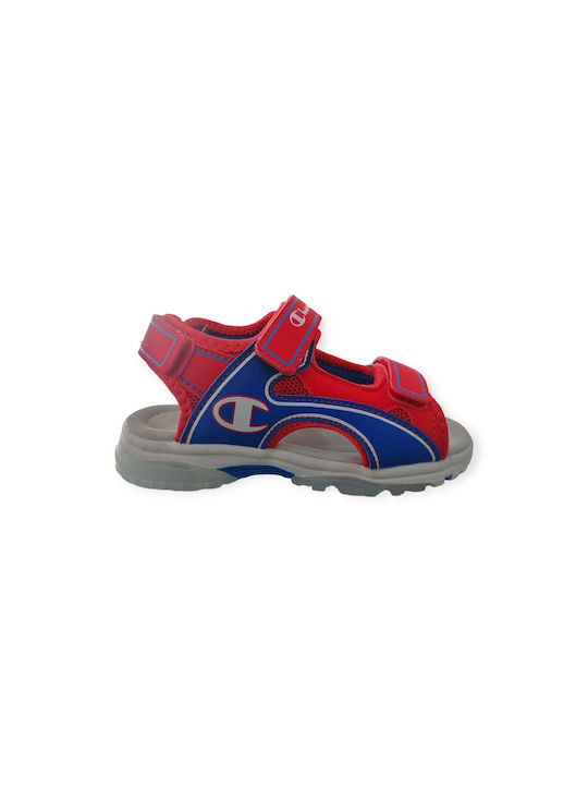 Champion Kids' Sandals with Velcro & Lights Red