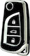 Car Key Cover Case made of with 3 Buttons for Toyota in Black Color