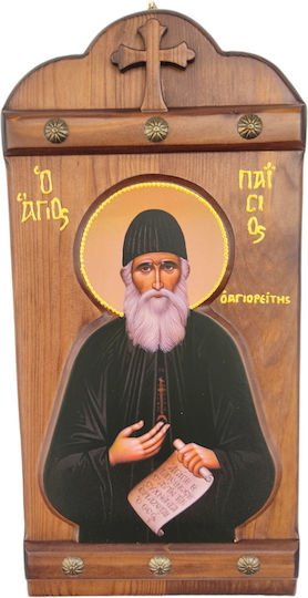 Άγιον Όρος Χαϊτίδης Εικόνα Άγιος Παΐσιος Ξύλινη 43x21εκ.