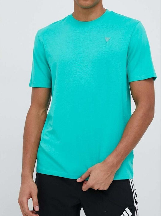 Guess Men's Short Sleeve T-shirt Aqua