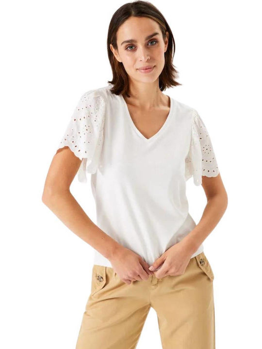 Garcia Damen T-Shirt Weiß