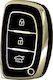 Car Key Cover Case made of for Hyundai in Black Color