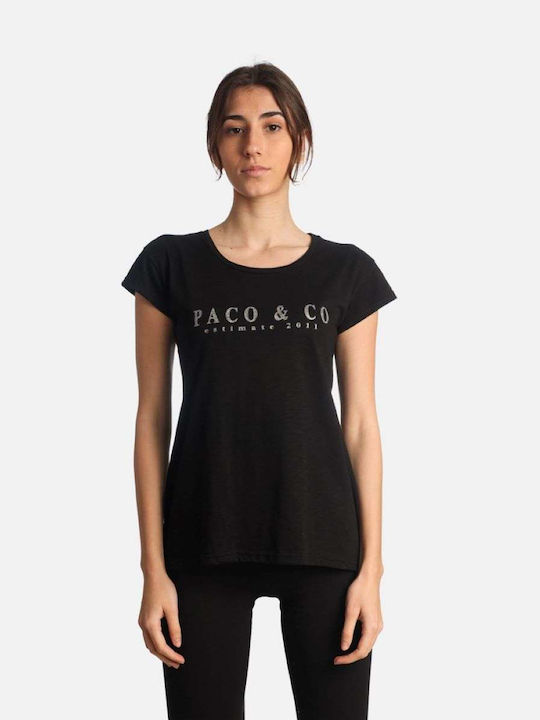 Paco Damen Regular Fit T-Shirt 2432035 Schwarz
