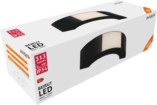 Avide AOLWR6NW-BEI Wall-Mounted Outdoor Light LED IP54 6W with Natural White Light 6εκ.
