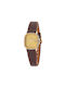 Tetra Watch with Gold Leather Strap