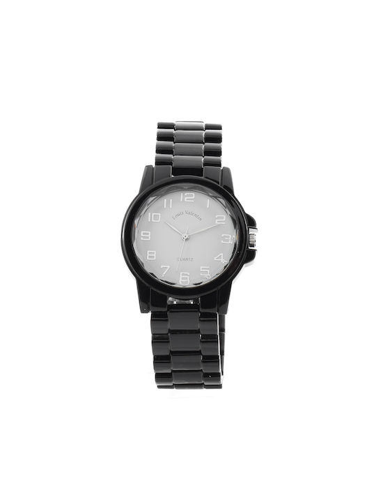 Louis Valentin Watch with Black Metal Bracelet