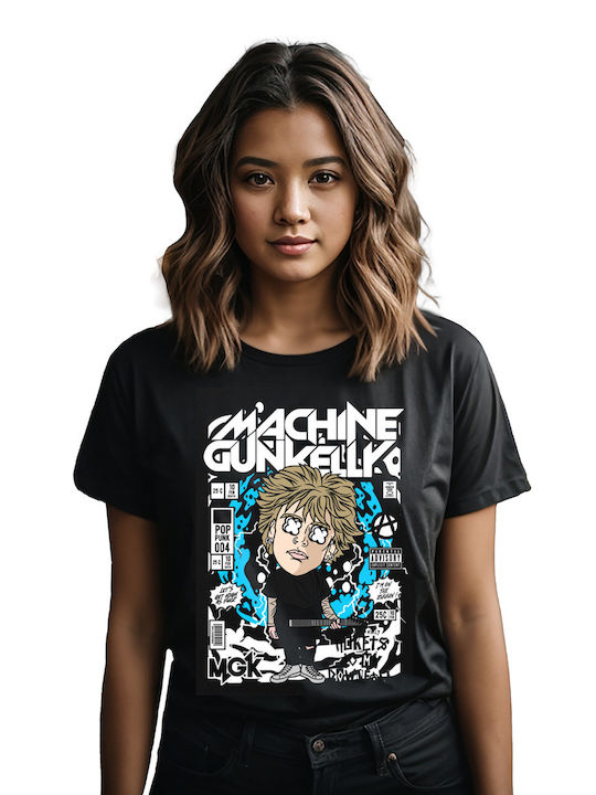 Pop Culture Machine Gun Kelly Θεματική Μπλούζα με Στάμπα Μαύρη