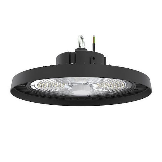 Eurolamp Φωτιστικό Καμπάνα 200W Φυσικό Λευκό 36000lm με Ενσωματωμένο LED Μαύρο Ø15.3cm