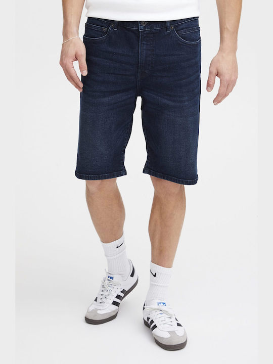 Solid Herrenshorts Jeans Blue