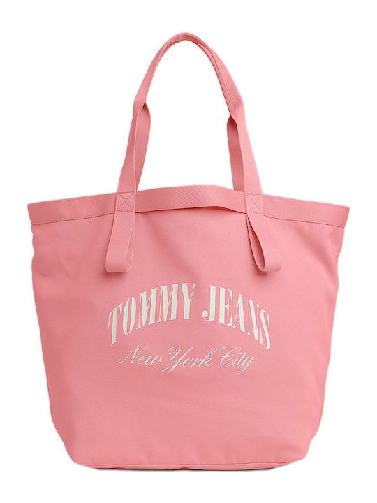 Tommy Hilfiger Stoff Strandtasche Rosa