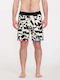 Lido Men's Swimwear Bermuda Black White with Patterns