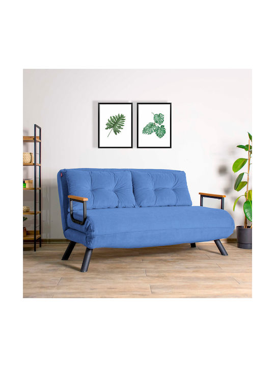 Sando Canapea Cu Două Locuri Pat Albastru Marin 133x78x78cm