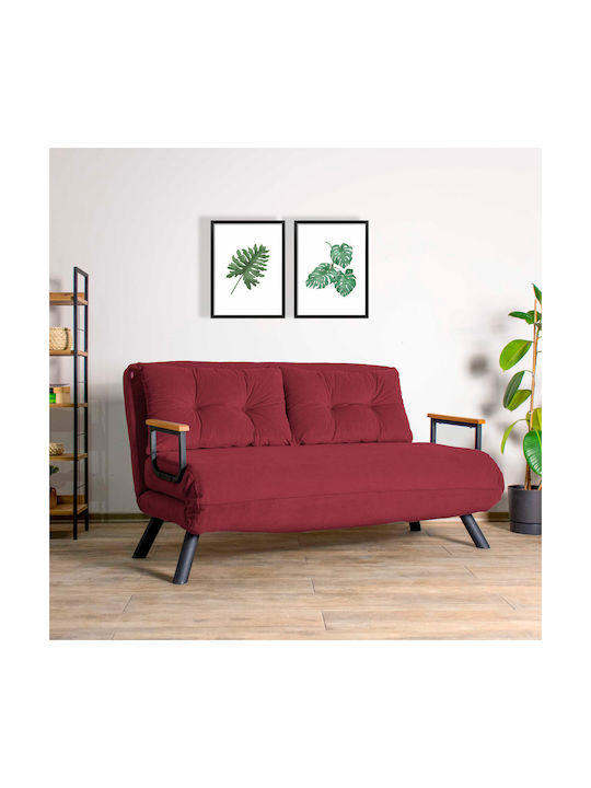 Sando Canapea Cu Două Locuri Pat Roșu 133x78x78cm