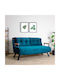 Sando Two-Seater Couch Bed Petrol Green 133x78x78 cm