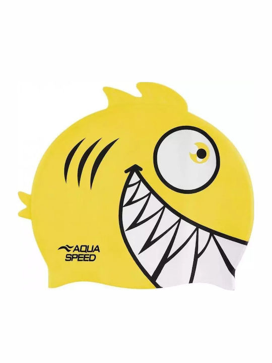 Aquaspeed Silicone Kids Swimming Cap Yellow