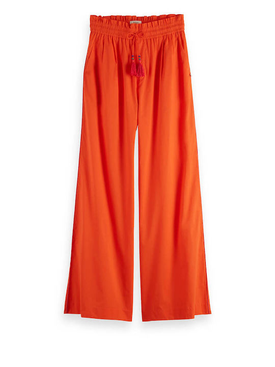 Scotch & Soda Women's High-waisted Cotton Trousers Red