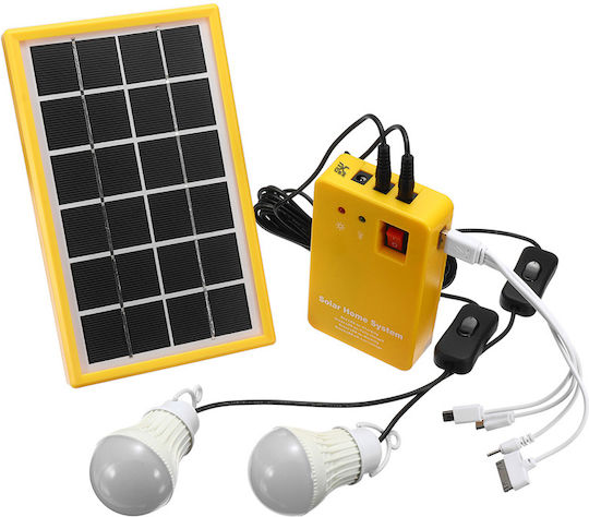 Portable Solar Panel Kit Ubx 2 X 1 W Bulbs Radio Mobile Phone Charging Function Ip33 Plastic