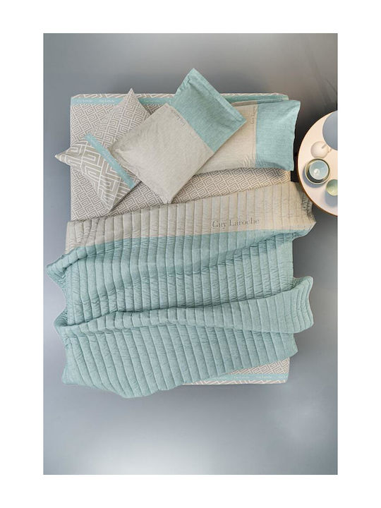 Guy Laroche Occio Κουβερλί Υπέρδιπλο Microfiber Aqua 220x240cm