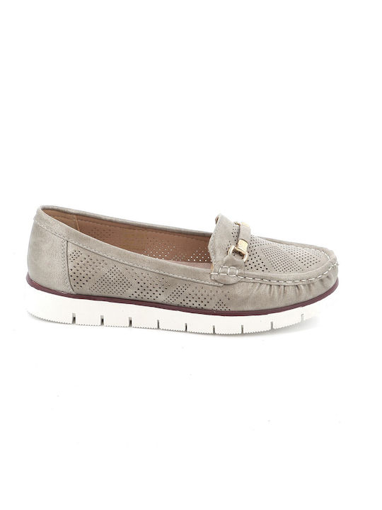 B-Soft Women's Moccasins in Silver Color