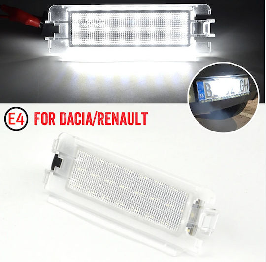 Bosse Φώτα Πινακίδας Led 12V για Renault Megane / Twingo Dacia Logan / Sandero 2τμχ