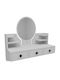 Wall-mounted Makeup Dressing Table Polina Wooden White with Mirror 90x35x75cm