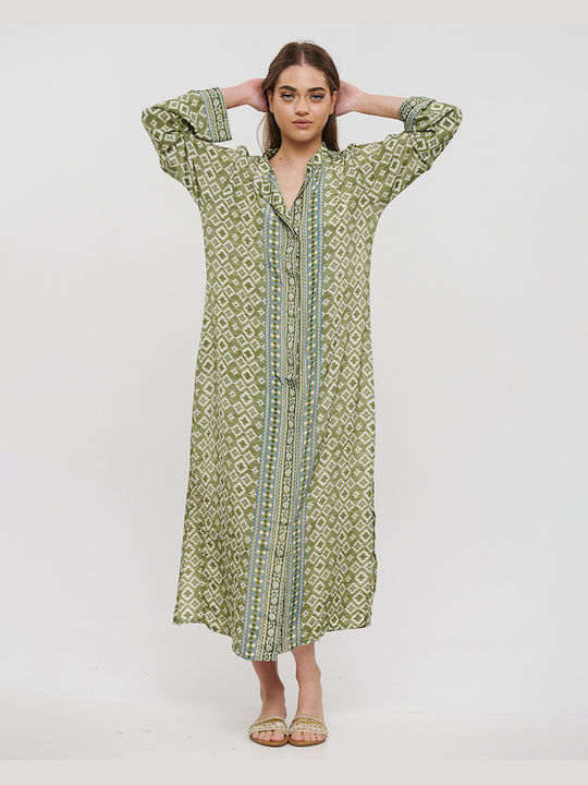 Ble Resort Collection Women's Maxi Caftan Beachwear Green