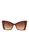 Kreuzbergkinder Women's Sunglasses with Red Plastic Frame and Red Gradient Lens LOVE POTION C3