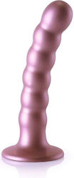 Ομοίωμα Σιλικόνης Ραβδώσεις Beaded Silicone G Spot Dildo Rose Gold 14cm