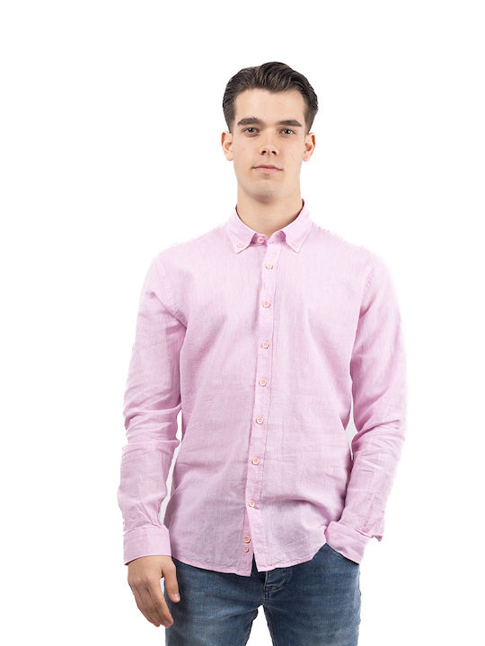 Frenzy Men's Shirt Linen Pink