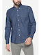 Long-sleeved Denim Shirt Blue