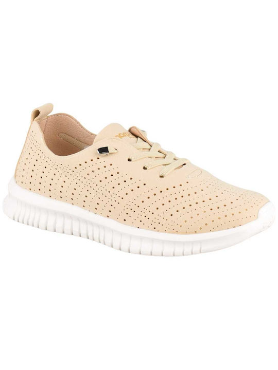 Amarpies Damen Anatomisch Sneakers Beige