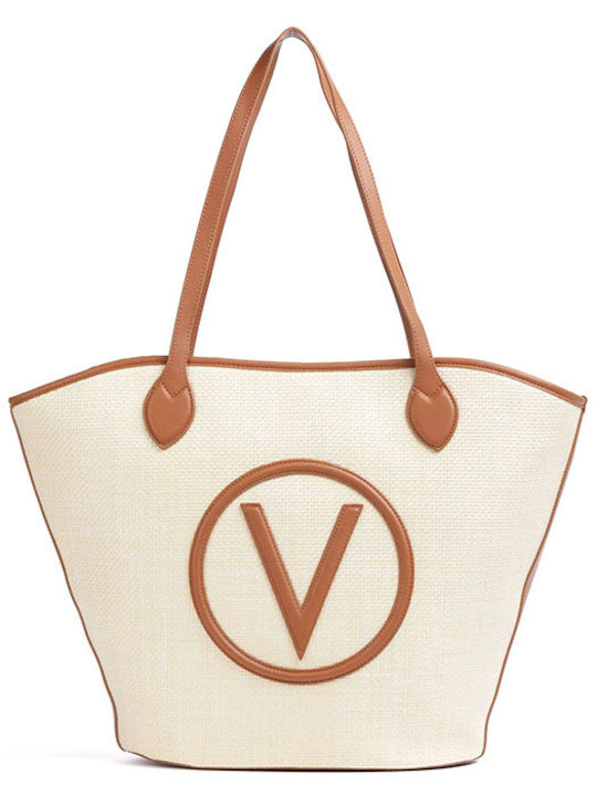 Valentino Bags Straw Beach Bag with Necessaire Brown