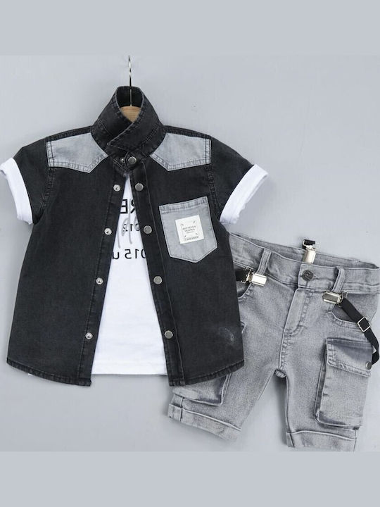 Kids' Set with Pants Summer 2pcs Gray