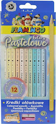 Dreieckige Buntstifte 12 Pastellfarben Flamingo Dreieckige Buntstifte 12 Pastellfarben Flamingo