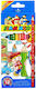 Junior Sechseckige Buntstifte 12 Farben Flamingo