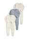 Mamas & Papas Set Babystrampler Langärmliges Hellblau 3Stück