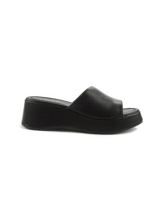 Fshoes Platforme dama în stil papuci Negre