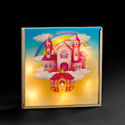Wooden Frame Illuminated Candle Castle 25cm M12043