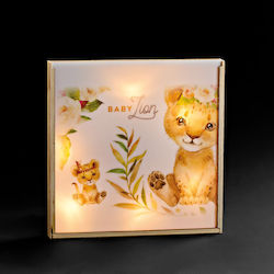 Wooden Frame Illuminated Candle Tigra 25cm M12048