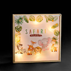 Wooden Frame Illuminated Candle Safari Candle 2...