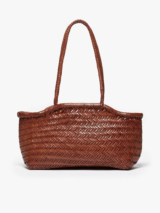 Leather Women's Bag Shopper Tabac Brown