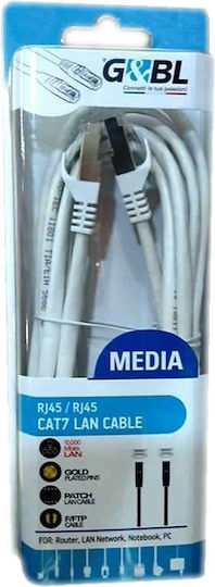 F/FTP Cat.7 10Gbps Network Cable Ethernet 1m White