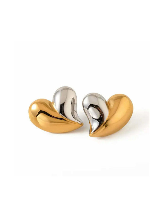 Heart Earrings Gold plated Steel