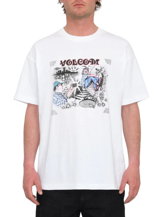 Volcom T-shirt Bărbătesc cu Mânecă Scurtă Alb